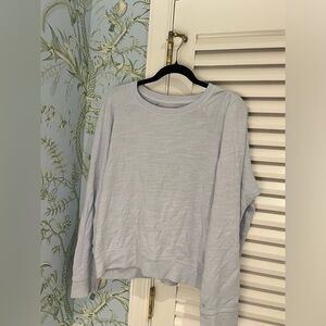 J. Crew White Vintage Fleece Sweater Top in Light Blue